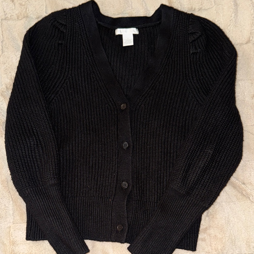 Design History Black Cardigan Sweater